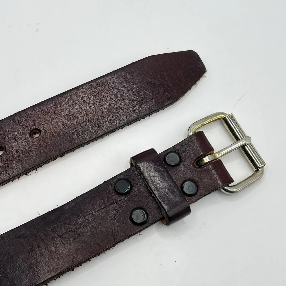 Brown Western Tooled Leather Belt Eagle Graphic 36-40